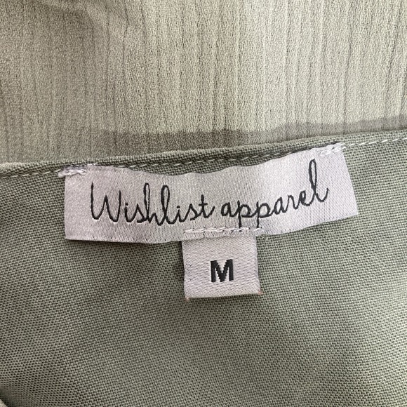 Wishlist Apparel Maxi M Dress Green Lined Women's Tiered Ruched Boho Strap hi lo - Picture 2 of 9